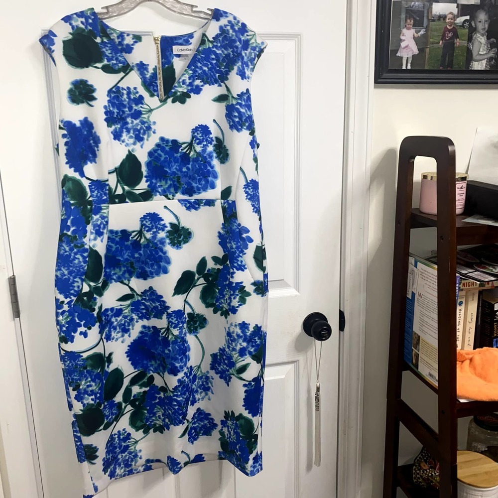Calvin Klein Blue Floral Dress NWOT